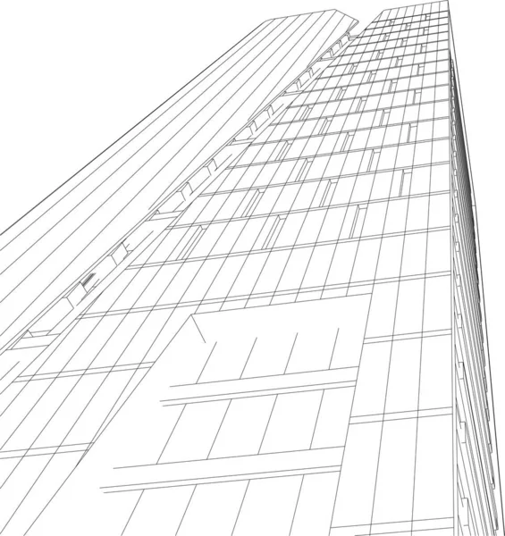 Modern City Building Illustration — Vettoriale Stock