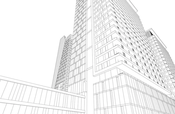 Modern City Building Illustration — Image vectorielle