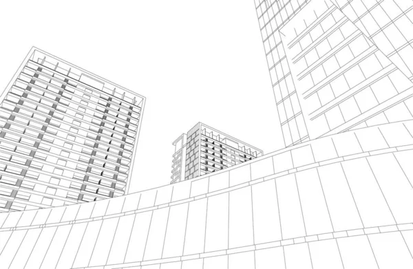 Modern City Building Illustration — Stok Vektör