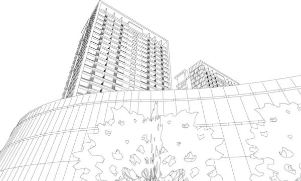 Modern City Building Illustration — Vetor de Stock