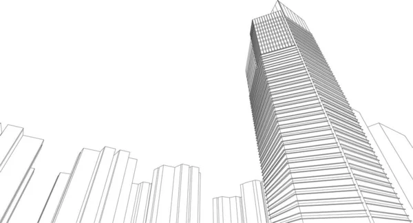 Modern City Building Illustration — Wektor stockowy