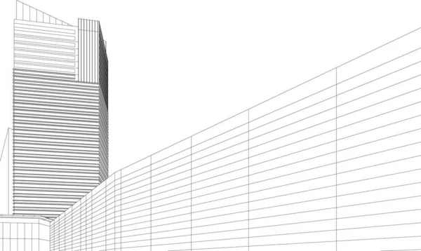 Modern City Building Illustration — Stockvector