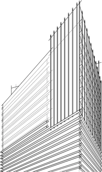 Modern City Building Illustration — Stockvektor