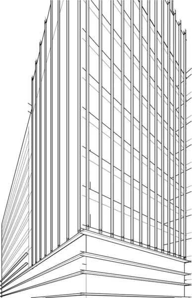 Modern City Building Illustration — Image vectorielle