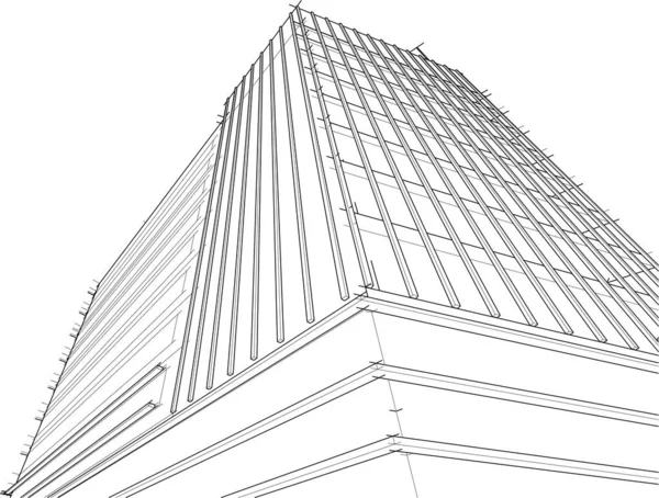 Modern City Building Illustration — Stok Vektör