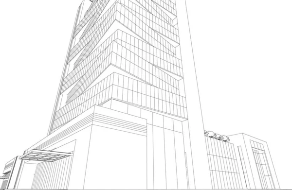 Modern City Building Illustration — Image vectorielle