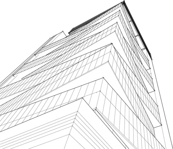 Modern City Building Illustration — Stok Vektör