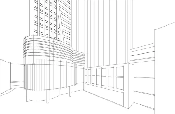 Modern City Building Illustration — стоковый вектор