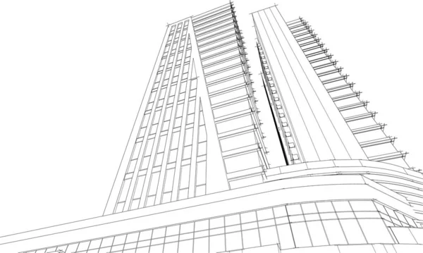 Modern City Building Illustration — Stockvektor