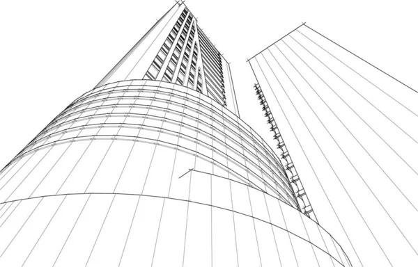 Modern City Building Illustration — Vettoriale Stock