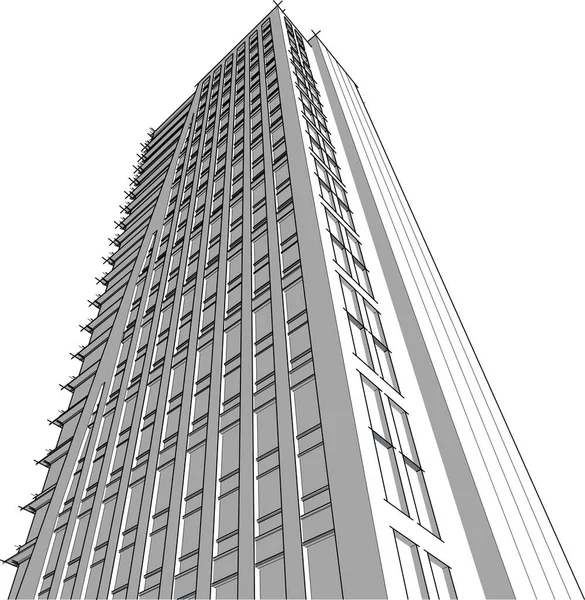 Modern City Building Illustration — Vector de stock