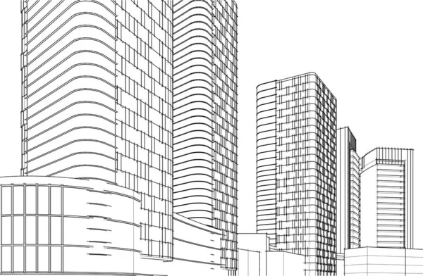 Modern City Building Illustration — 图库矢量图片