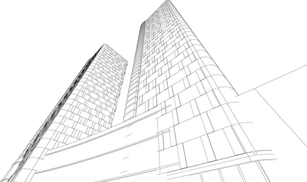 Modern City Building Illustration — Vettoriale Stock