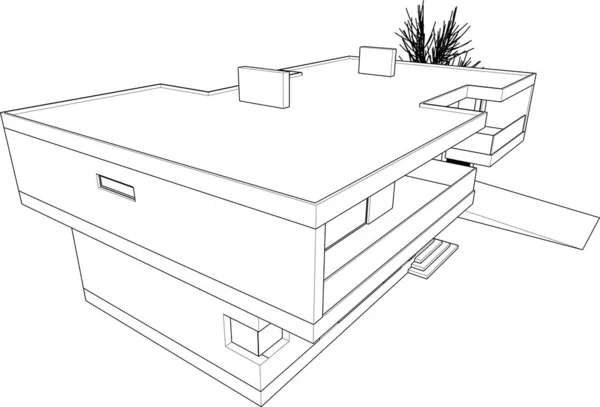 Abstract Sketch Modern City Building Architecture Concept Background — Stockový vektor