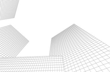 drawing lines in architectural art concept, abstract graphical technology background 
