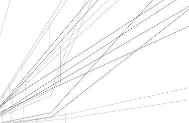 drawing lines in architectural art concept, abstract graphical technology background 