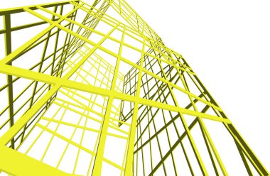 drawing lines in architectural art concept, abstract graphical technology background 