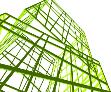 drawing lines in architectural art concept, abstract graphical technology background 