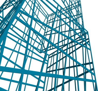 drawing lines in architectural art concept, abstract graphical technology background 