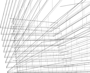 drawing lines in architectural art concept, abstract graphical technology background 