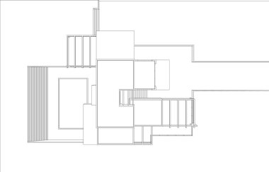 abstract sketch of modern city building, architecture concept background.