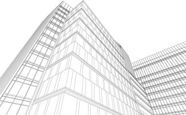 drawing lines in architectural art concept, abstract graphical technology background 