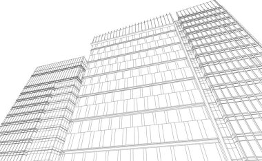 drawing lines in architectural art concept, abstract graphical technology background 