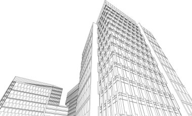 drawing lines in architectural art concept, abstract graphical technology background 
