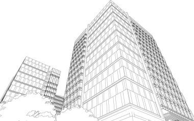 drawing lines in architectural art concept, abstract graphical technology background 