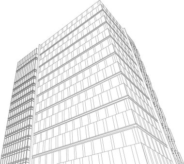 drawing lines in architectural art concept, abstract graphical technology background 