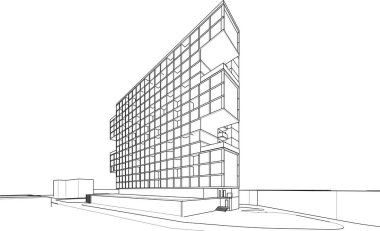 drawing lines in architectural art concept, abstract graphical technology background 