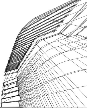 drawing lines in architectural art concept, abstract graphical technology background 