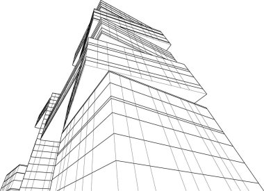 drawing lines in architectural art concept, abstract graphical technology background 