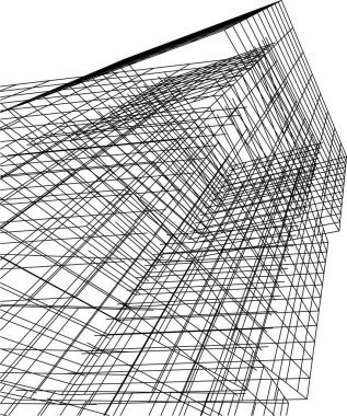 drawing lines in architectural art concept, abstract graphical technology background 