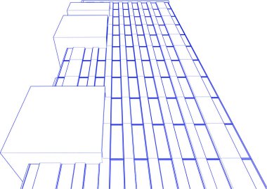 drawing lines in architectural art concept, abstract graphical technology background 