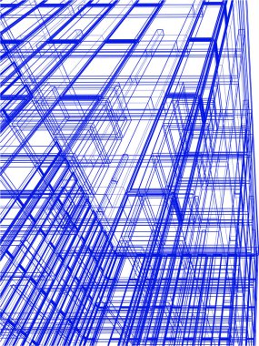 drawing lines in architectural art concept, abstract graphical technology background 