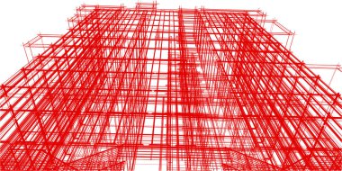 drawing lines in architectural art concept, abstract graphical technology background 