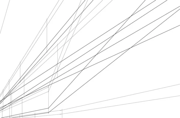 Drawing Lines Architectural Art Concept Abstract Graphical Technology Background — стоковый вектор