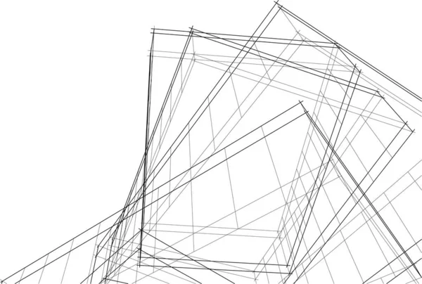 Drawing Lines Architectural Art Concept Abstract Graphical Technology Background — Stok Vektör