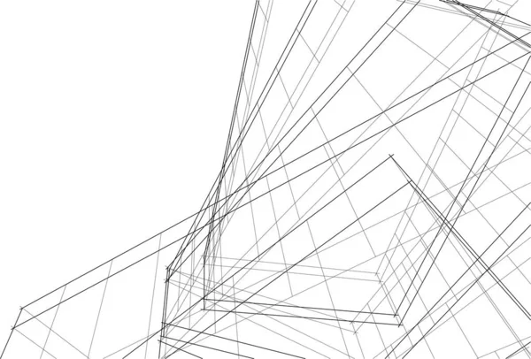 Drawing Lines Architectural Art Concept Abstract Graphical Technology Background — Stock vektor