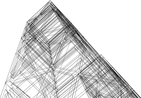 Drawing Lines Architectural Art Concept Abstract Graphical Technology Background — стоковый вектор