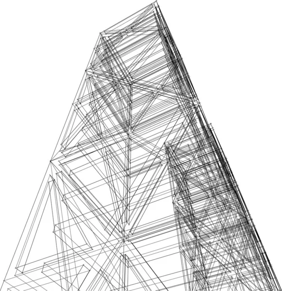 Лінії Малювання Концепції Архітектурного Мистецтва Абстрактний Графічний Технологічний Фон — стоковий вектор