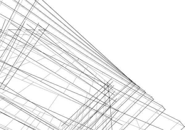 Drawing Lines Architectural Art Concept Abstract Graphical Technology Background — Vettoriale Stock