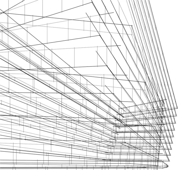 Drawing Lines Architectural Art Concept Abstract Graphical Technology Background — 图库矢量图片