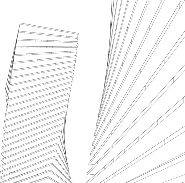 Drawing Lines Architectural Art Concept Abstract Graphical Technology Background — ストックベクタ