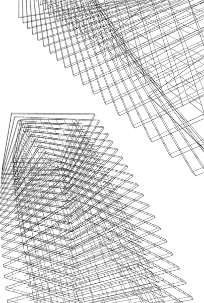 Drawing Lines Architectural Art Concept Abstract Graphical Technology Background — Stockový vektor