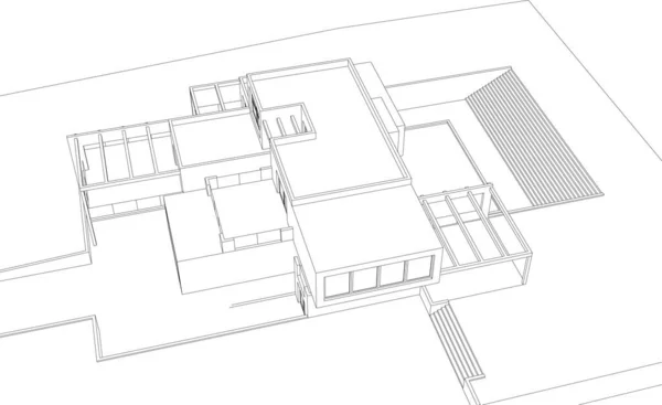 Абстрактний Ескіз Сучасного Міського Будівництва Концептуальний Фон Архітектури — стоковий вектор