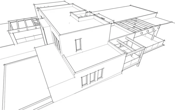 Абстрактний Ескіз Сучасного Міського Будівництва Концептуальний Фон Архітектури — стоковий вектор