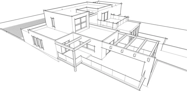 Абстрактний Ескіз Сучасного Міського Будівництва Концептуальний Фон Архітектури — стоковий вектор