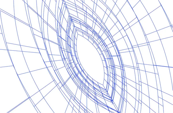 Drawing Lines Architectural Art Concept Abstract Graphical Technology Background — Vector de stock